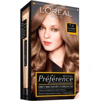 Стойкая гель-краска для волос L'Oreal Paris Recital Preference тон 7.1 174 мл
