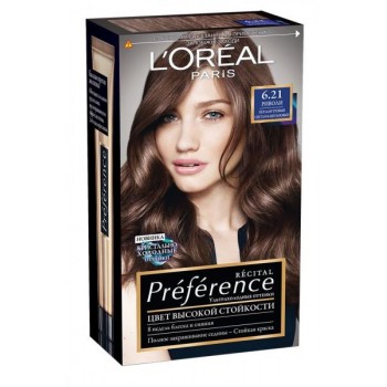 Краска для волос L'oreal Recital Preference 6.21 перламутровый светло-каштановый (3600523018284)