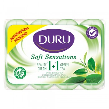 Мило Duru Soft Sensations 1+1 Зелений чай екопак 4*80 г (8690506517793)