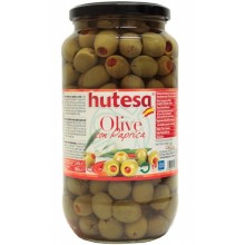 Оливки зелені Hutesa з Паприкою 900 г (8426622203308)