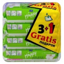 Влажные салфетки для детей Happy 3+1