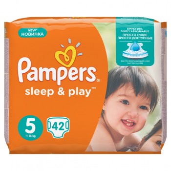 Подгузники Pampers Sleep & Play Размер 5 (Junior) 11-18 кг, 42 подгузника (8001090784674)