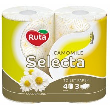 Туалетная бумага Ruta Selecta Camomile 3 слоя 4 рулона (4820023744493)