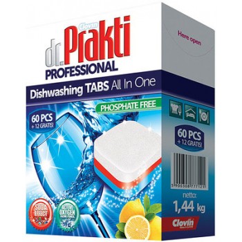Таблетки для посудомоечной машины Dr.Prakti  60 + 12 шт (5900308777121)