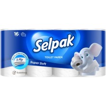 Туалетний папір Selpak 3-шари Білий 16 рулонів (8690530134546)