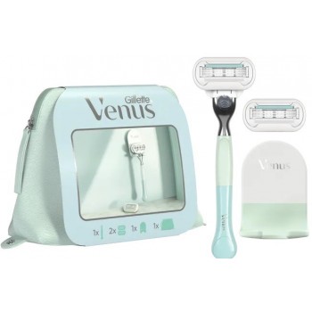 Станок для гоління жіночий Gillette Venus Extra Smooth Sensitive з тримачем 2 касети в косметичці (8001090601117)