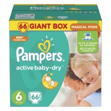 Підгузники Pampers Active Baby-Dry Розмір 6 (Extra large) 15+ кг 66 шт