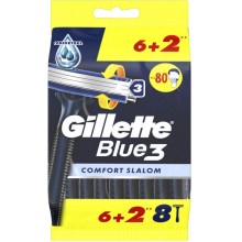 Бритвы одноразовые мужские Gillette Blue3 Comfort Slalom 6+2 шт (8006540808764)