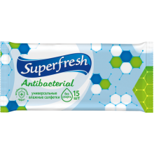 Вологі серветки Superfresh Antibacterial 15 шт (4823071630497)