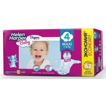 Підгузники Helen Harper Baby Maxi 4 (7-18 кг) 62 шт.