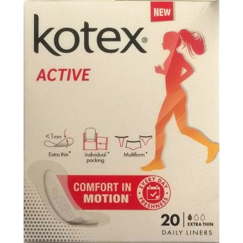 Щоденні гігієнічні прокладки Кotex Active Екстра тонкі 20 шт