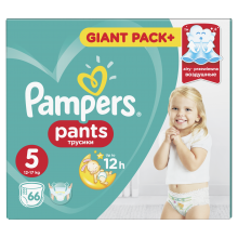 Подгузники-трусики Pampers Pants Размер 5 (Junior) 12-17 кг, 66 подгузников (8001090994851)