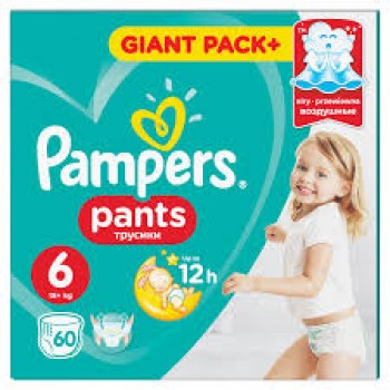 Підгузники-трусики Pampers Pants Розмір 6 (Extra Large) 15+ кг, 60 підгузника (8001090995179)