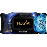 Серветки вологі Hugva Luxury Midnight з клапаном 120 шт (8680731427035)