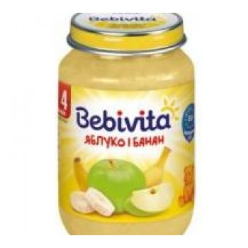 Фруктовое пюре Bebivita Яблоко-Банан с 4 месяцев 190 г (9007253104579) 