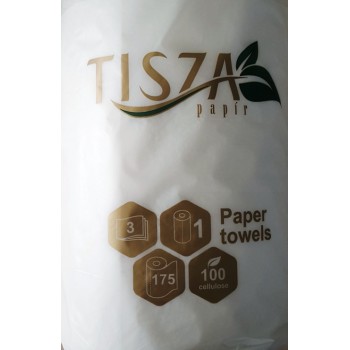 Бумажные полотенца Tisza Papir 3-шарові 1 шт. 175 отрывов