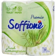 Туалетная бумага Soffione Fresh Lemongrass 3 слоя 4 рулона (4820003833971) 