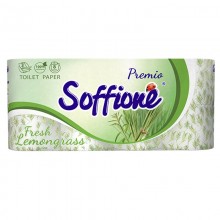 Туалетная бумага Soffione Fresh Lemongrass 3 слоя 8 рулонов (4820003833988) 