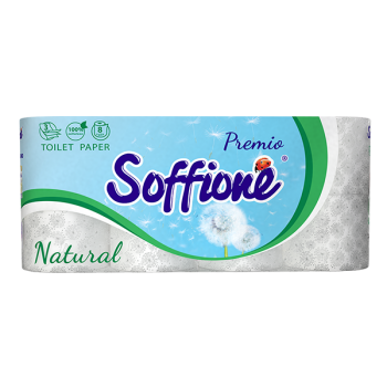 Туалетная бумага Soffione Natural 3 слоя 8 рулонов (4820003833070) 