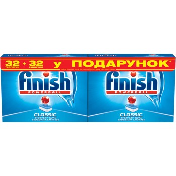 Таблетки для посудомоечной машины Finish Powerball  Classic 32 + 32 шт (4820108002982) 