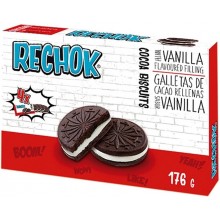 Печиво Rechok Cocoa biscuits Vanilla flavoured filling 176 г (8412674102829)