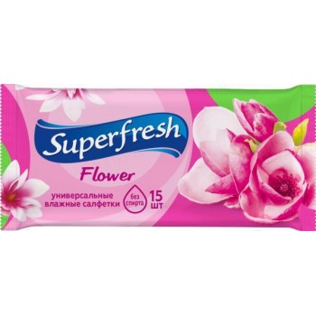 Влажные салфетки Superfresh Flower 15 шт (4823071613490)