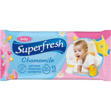 Вологі серветки Superfresh Baby Chamomile 15 шт (4820048484008)