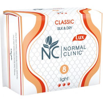 Гигиенические прокладки Normal Cliniс Classic LUX  Silk & Dry Light 3 капли 8 шт (3800213303199)
