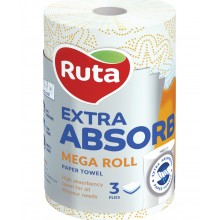 Паперовий рушник Ruta Extra Absorb Mega roll 175 відривів 3 шари (4820023745643)