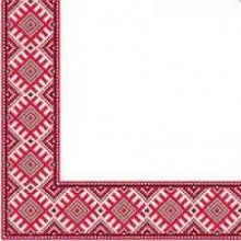 Салфетка Марго Вышиванка красная Этно 2 слоя 33х33 см 50 шт (4820076640131)