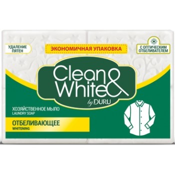 Мыло хозяйственное Duru Clean&White Отбеливающее Яблоко 4 х 120 г (8690506521929)