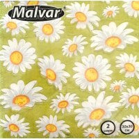 Серветка Malvar Ромашки 30*30 см 2-ох шарова 40 шт (4820227530427)
