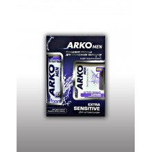 Подарочный набор Аrko мужской Sensitive. Пена для бритья Аrko Sensitive 200 мл + Лосьйон после бритья Аrko Sensitive 100 мл 