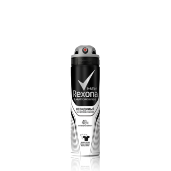 Дезодорант-аэрозоль мужской Rexona Невидимый на черном и белом 150 мл (8717163663516)