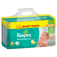 Подгузники Pampers Active Baby-Dry Размер 4 (Maxi) 8-14 кг,  106 подгузников