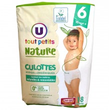 Підгузки-трусики U tout petits Nature 6 (16+кг) 18 шт (3256227423352)