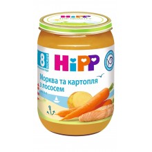 Рыбно-овощное пюре HiPP Морковь и картофель с лососем с 8 месяцев 190 г (9062300128694) 