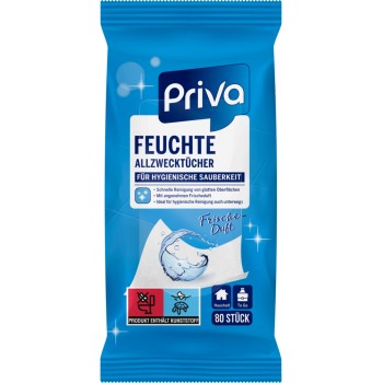 Вологі серветки для прибирання Priva Frische-Duft 80 шт (4311596001354)