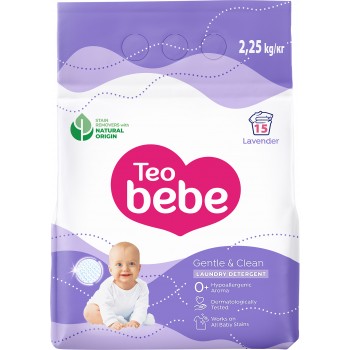 Пральний порошок Teo Bebe Gentle & Clean Lavender 2.25 кг 15 циклів прання (3800024048449)