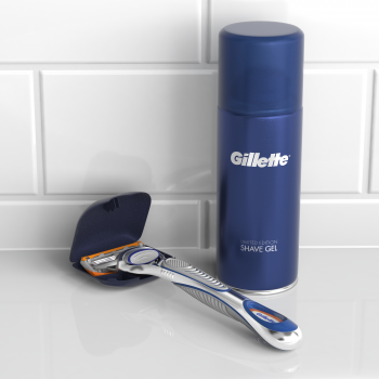 Подарочный набор Gillette Fusion (Бритва Gillette  1 касетой + Гель для бритья Gillette Fusion Sensitive 75 мл ) (7702018508709)