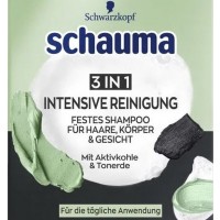Твердый шампунь для волос тела и лица Schauma 3 in 1 Intensive Reinigung 60 г (4015100449440)