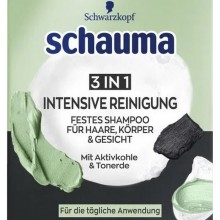 Твердий шампунь для волосся тіла та обличчя Schauma 3 in 1 Intensive Reinigung 60 г (4015100449440)