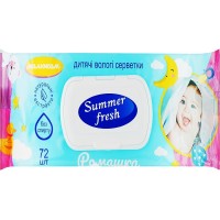 Влажные салфетки для детей Summer fresh с клапаном 72 шт (4820207591158)