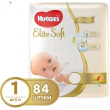 Підгузники дитячі Huggies Elite Soft 1, 0-5кг 84 шт.