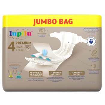Подгузники Lupilu Рremium Jumbo Bag 4 (8-16 кг) 92 шт (4056489376590 )