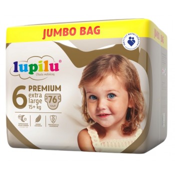 Підгузники Lupilu Рremium Jumbo Bag 6 (15+ кг) 76 шт (4056489490494 )