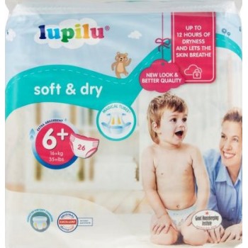 Подгузники Lupilu Soft&Dry 6+ (16+кг) 26 шт (81959 )