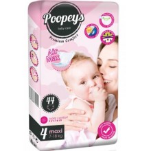 Підгузники дитячі Poopeys Baby Care Premium Comfort (4) maxi 7-18кг 44 шт (4260286750020)