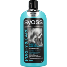 Шампунь SYOSS Purify & Care для жирної шкіри голови і волосся сухого на кінчиках 500 мл (9000101022698)