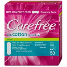 Щоденні гігієнічні прокладки Carefree with Cotton extract 58 шт (3574660322613)